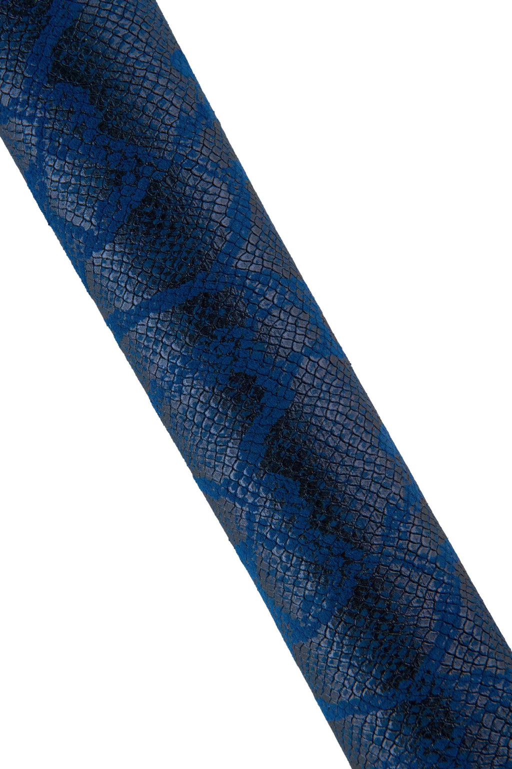 Blue METALLIC reptile printed leather skin, SNAKE python pattern on sparkle goatskin, soft embossed hide B19279-MT(st) La Garzarara