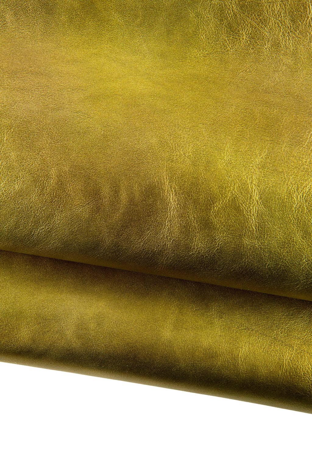 Gold metallic leather skin with silver shades, bright soft goatskin, smooth golden sparkle hide for hobbyists B19230-MT(st) La Garzarara