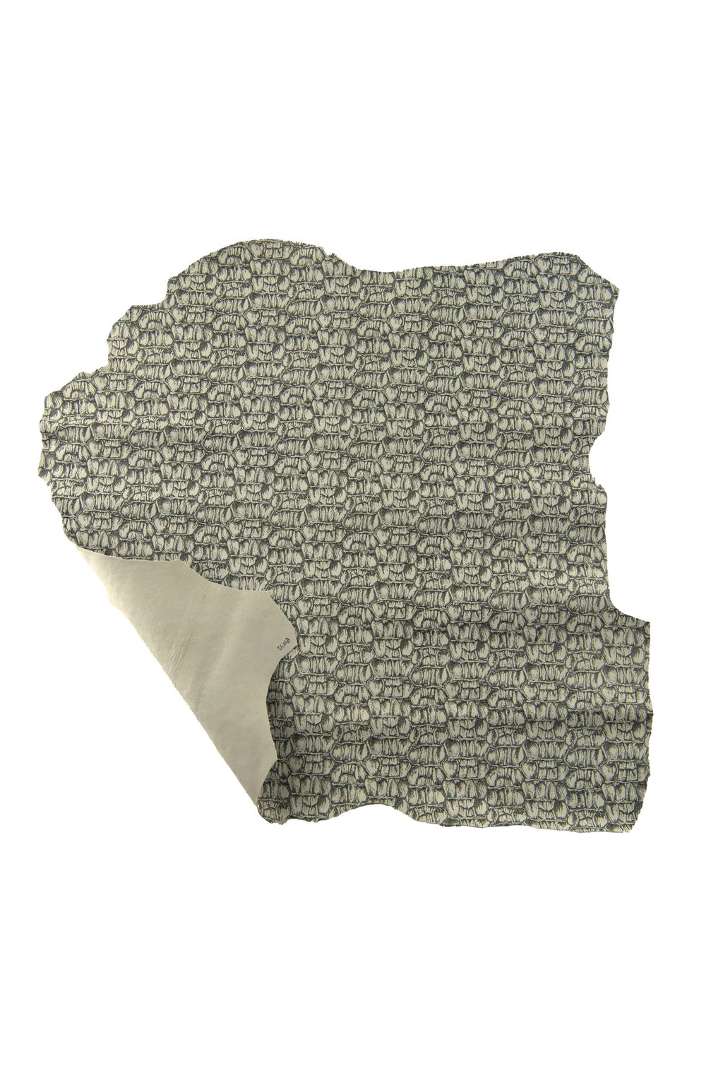 Monochrome Crocodile Leather Skin, Designer Genuine, Black White Croc Hide B19202-ST La Garzarara