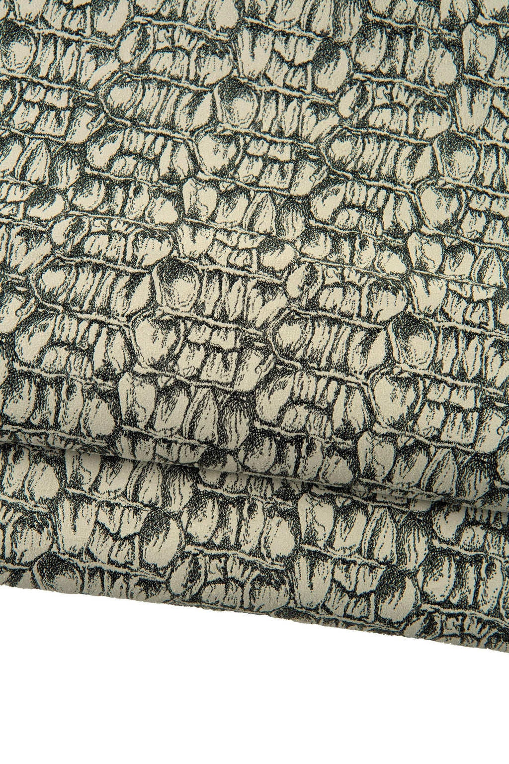 Monochrome Crocodile Leather Skin, Designer Genuine, Black White Croc Hide B19202-ST La Garzarara