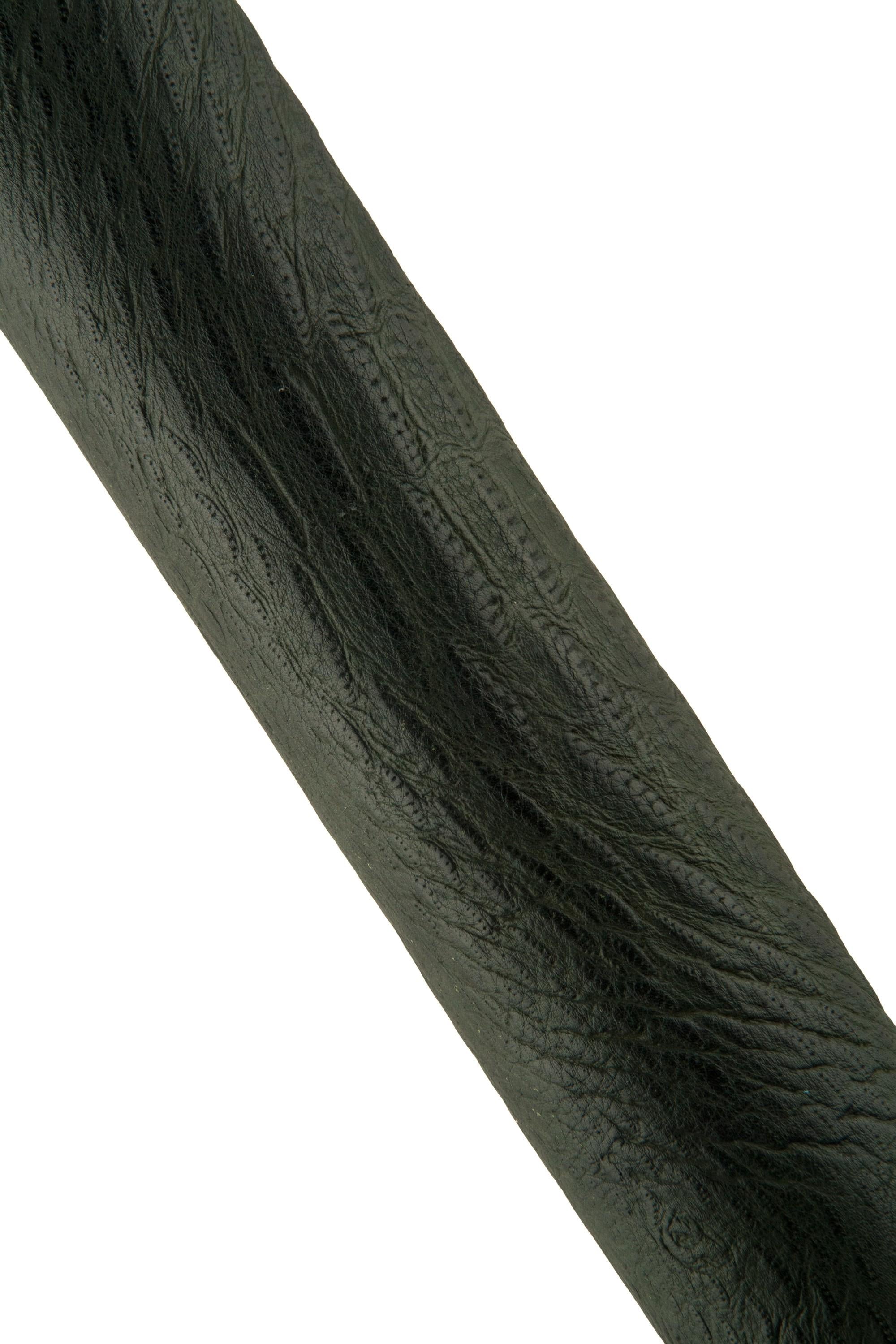 Dark green REPTILE embossed cowhide, soft MATT leather hide, printed calfskin 1.7 - 1.9 mm for crafting B19291-ST La Garzarara