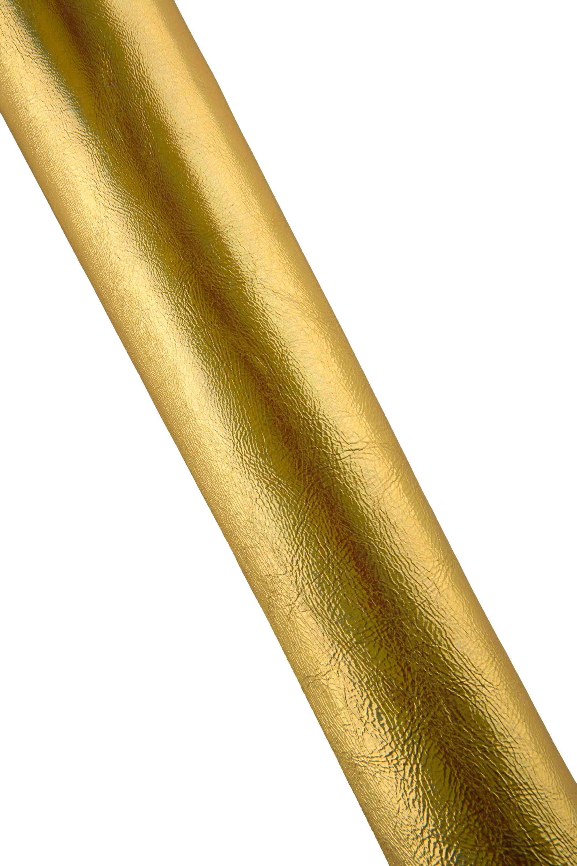 Premium GOLD leather skin, golden IRIDESCENT metallic wrinkled leather goatskin, milled hide 0.8 - 1.0mm for crafting B19190-MT La Garzarara