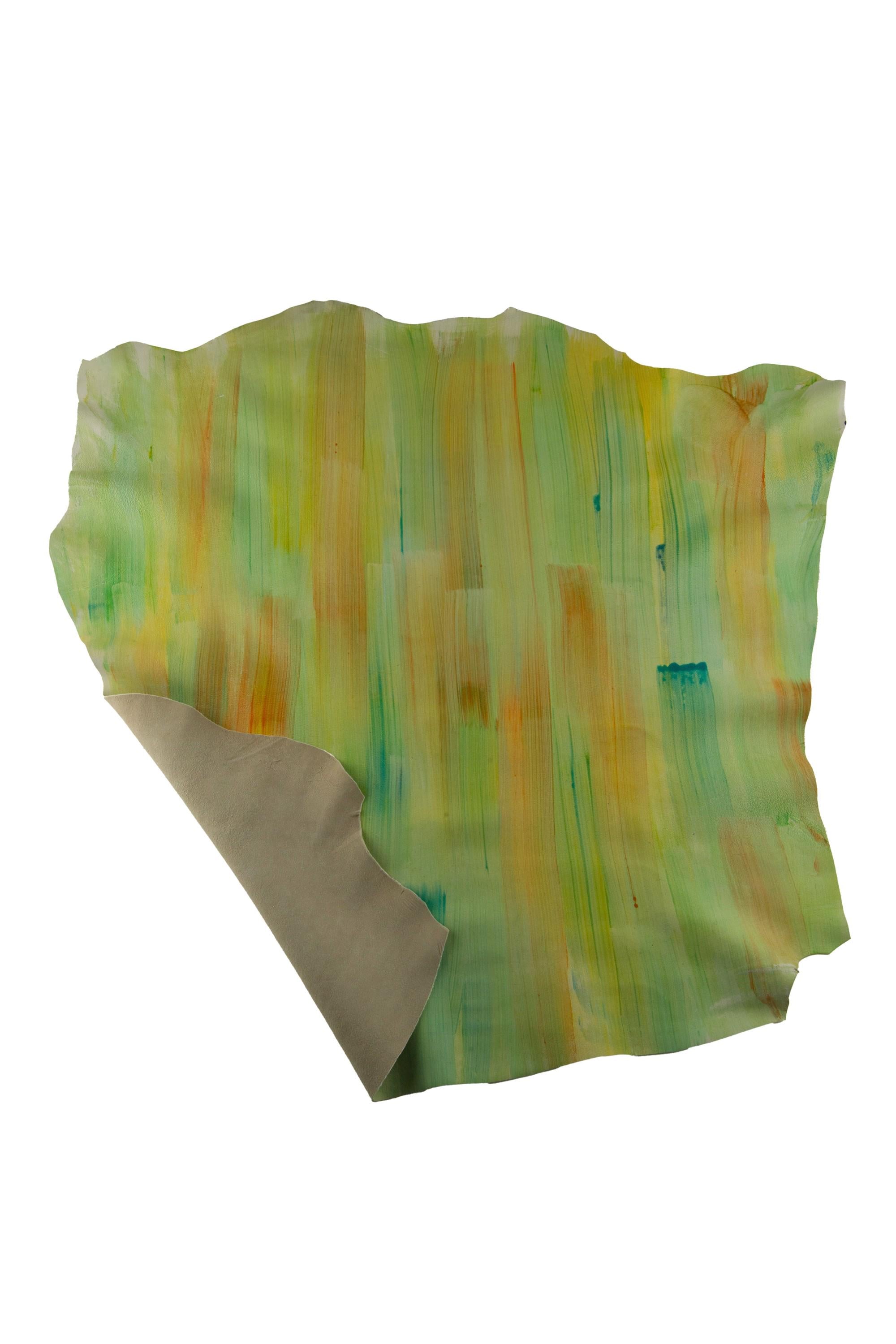 Brush Stroke leather skin, brush, Statement Leather Hide Abstract Painted venetian plaster effect skin, for crafting B19157-DM La Garzarara