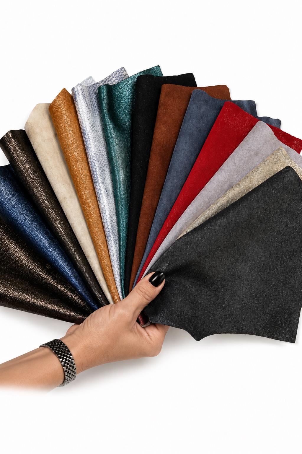 Metallic Suede Scraps, Foil Finish Leather Pieces, Distressed Shimmer Color Mix B1502-RC La Garzarara
