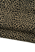 Black LEOPARD texture on beige suede goatskin, CHEETAH printed skin, soft animal printed hide for diy projects B19186-ST La Garzarara