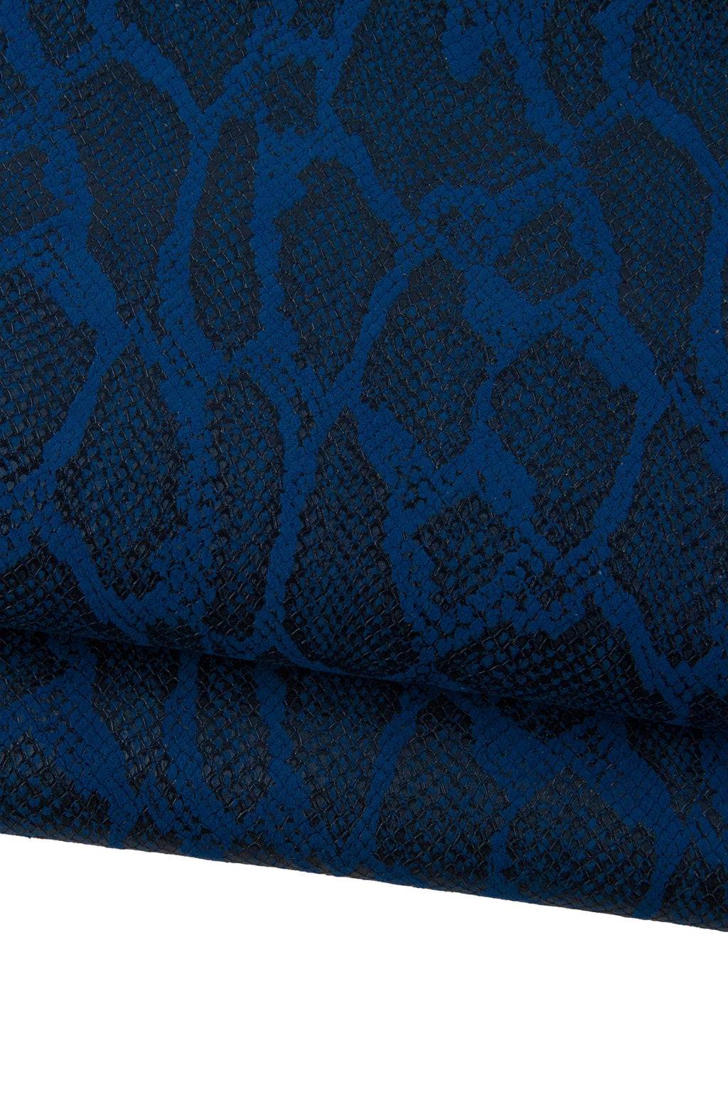 Blue METALLIC reptile printed leather skin, SNAKE python pattern on sparkle goatskin, soft embossed hide B19279-MT(st) La Garzarara