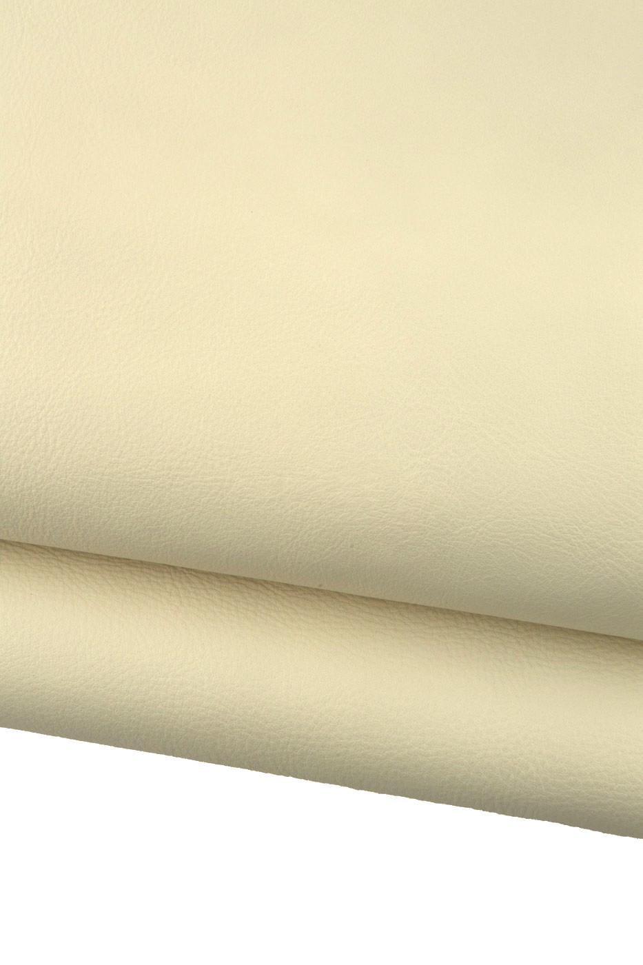 Milk white MILLED leather hide, SOFT matt cowhide with light grain, sporty calfskin 1.1 -1.3 mm for diy creations B19224-TU La Garzarara