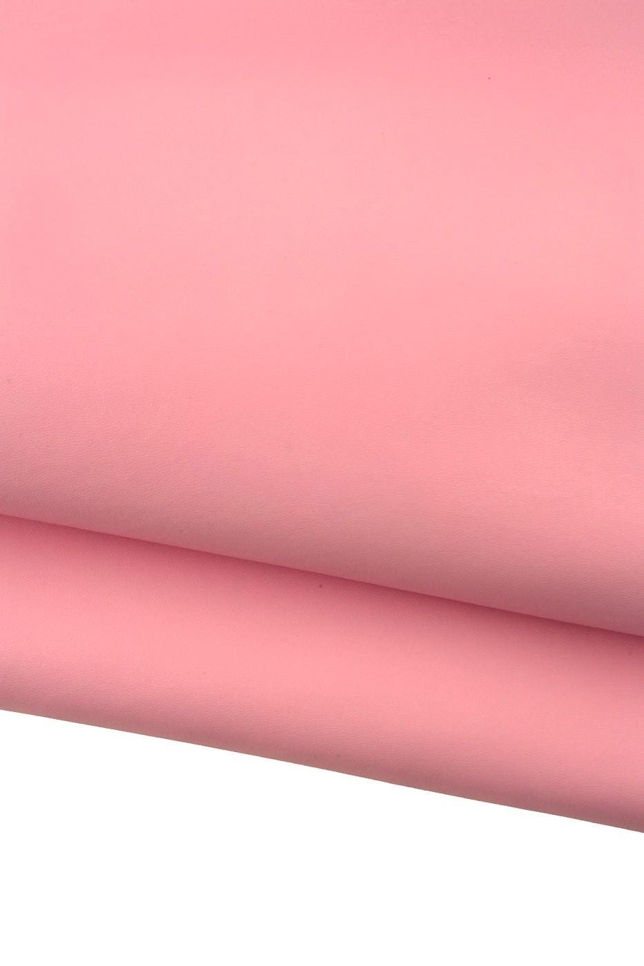 Pink SMOOTH leather hide, soft calfskin, full grain cowhide 0.9 - 1.1 mm for hobbyists B19216-TU La Garzarara