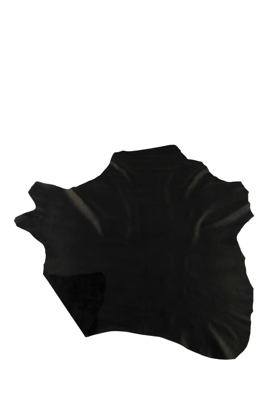 Black Unfinished Goat Leather Hide, Dyed Crust ItalianGoatskin Leather, Premium Leather Skin for Makers B19302-TB La Garzarara