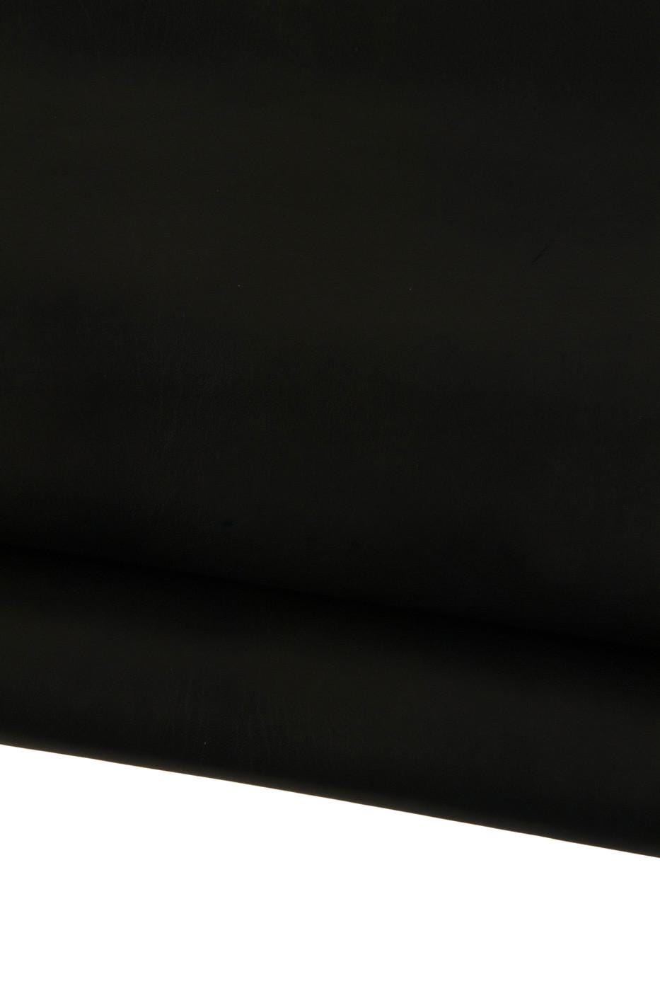 Black Unfinished Goat Leather Hide, Dyed Crust ItalianGoatskin Leather, Premium Leather Skin for Makers B19302-TB La Garzarara