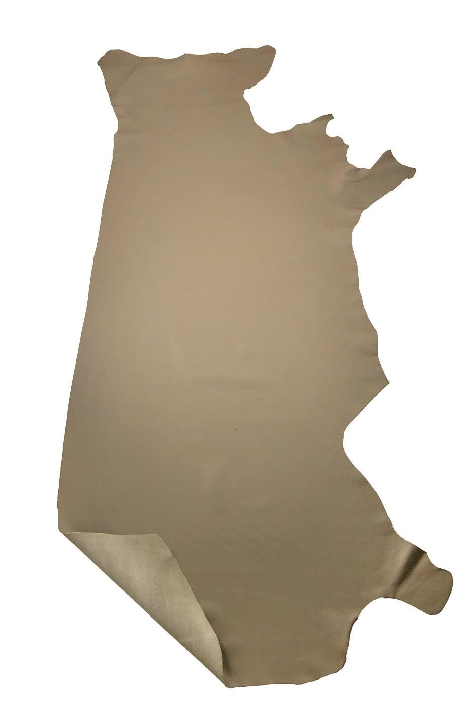 Taupe grey PEBBLE GRAIN printed leather hide, soft matt cowhide, sporty calfskin 1.6 - 1.8 mm for crafting B19220-TU La Garzarara