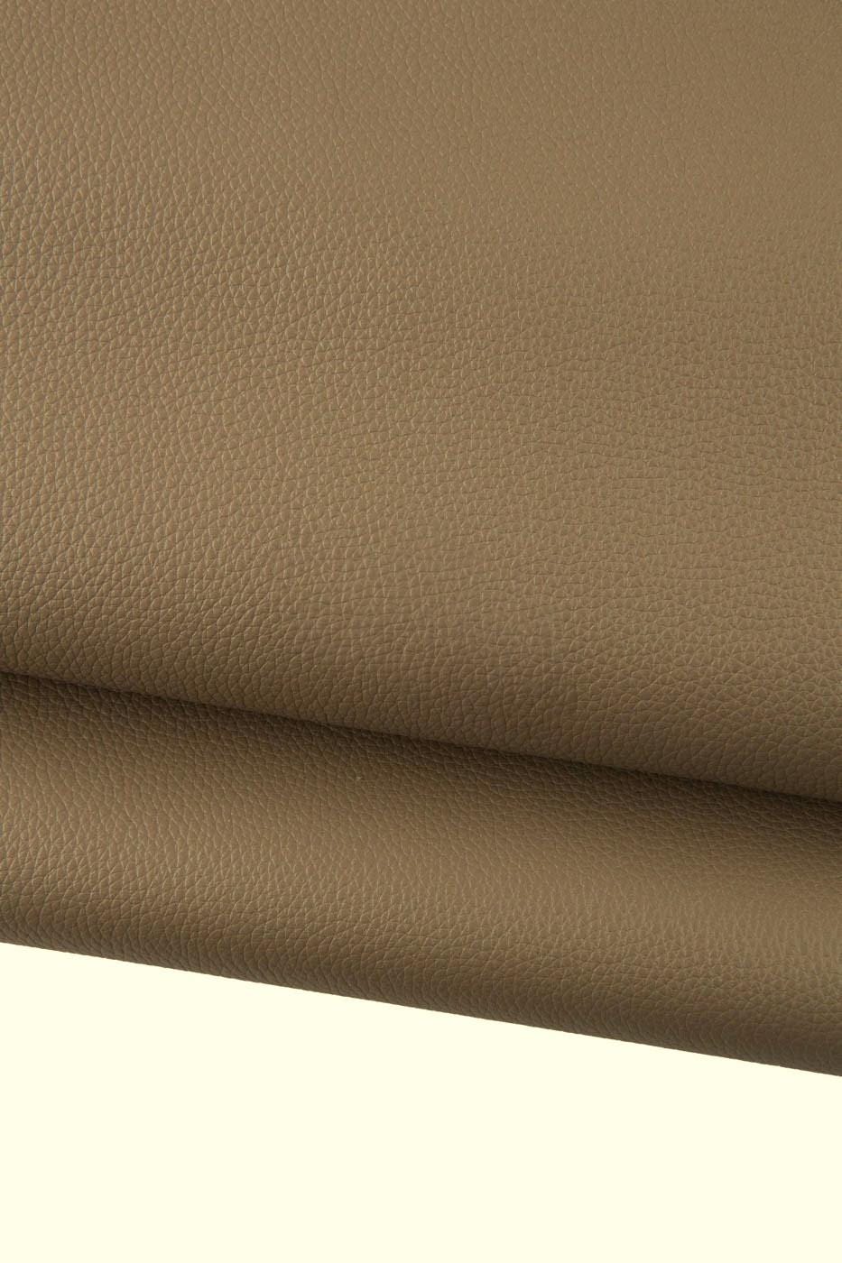 Taupe grey PEBBLE GRAIN printed leather hide, soft matt cowhide, sporty calfskin 1.6 - 1.8 mm for crafting B19220-TU La Garzarara
