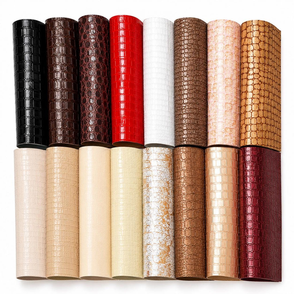 CROCODILE leather scraps, mix croc offcuts, renmants embossed reptile pattern, renmants exotic print for accessories B097 La Garzarara