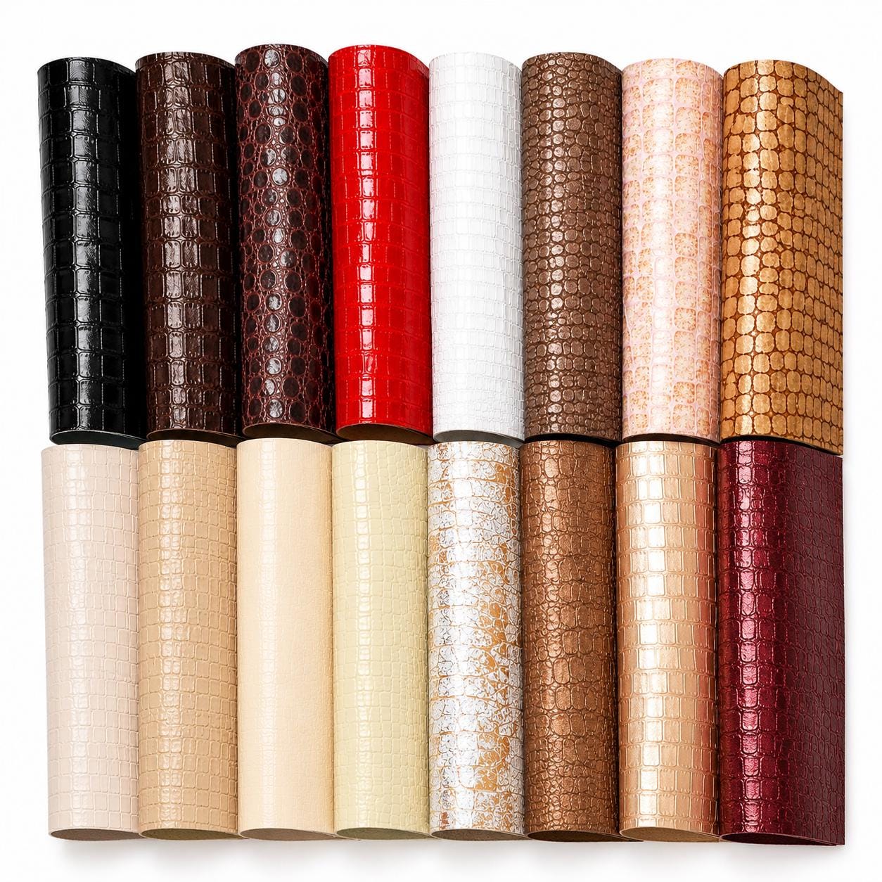 CROCODILE leather scraps, mix croc offcuts, renmants embossed reptile pattern, renmants exotic print for accessories B097 La Garzarara