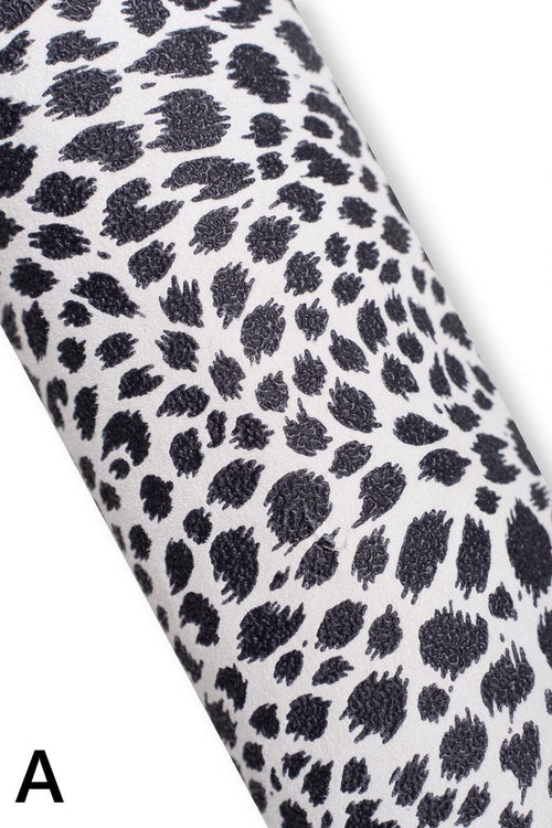 Black white leather skins, printed ANIMAL zebra PLAID crackled leopard pattern, soft and matt leather hides for diy projects B19181-ST