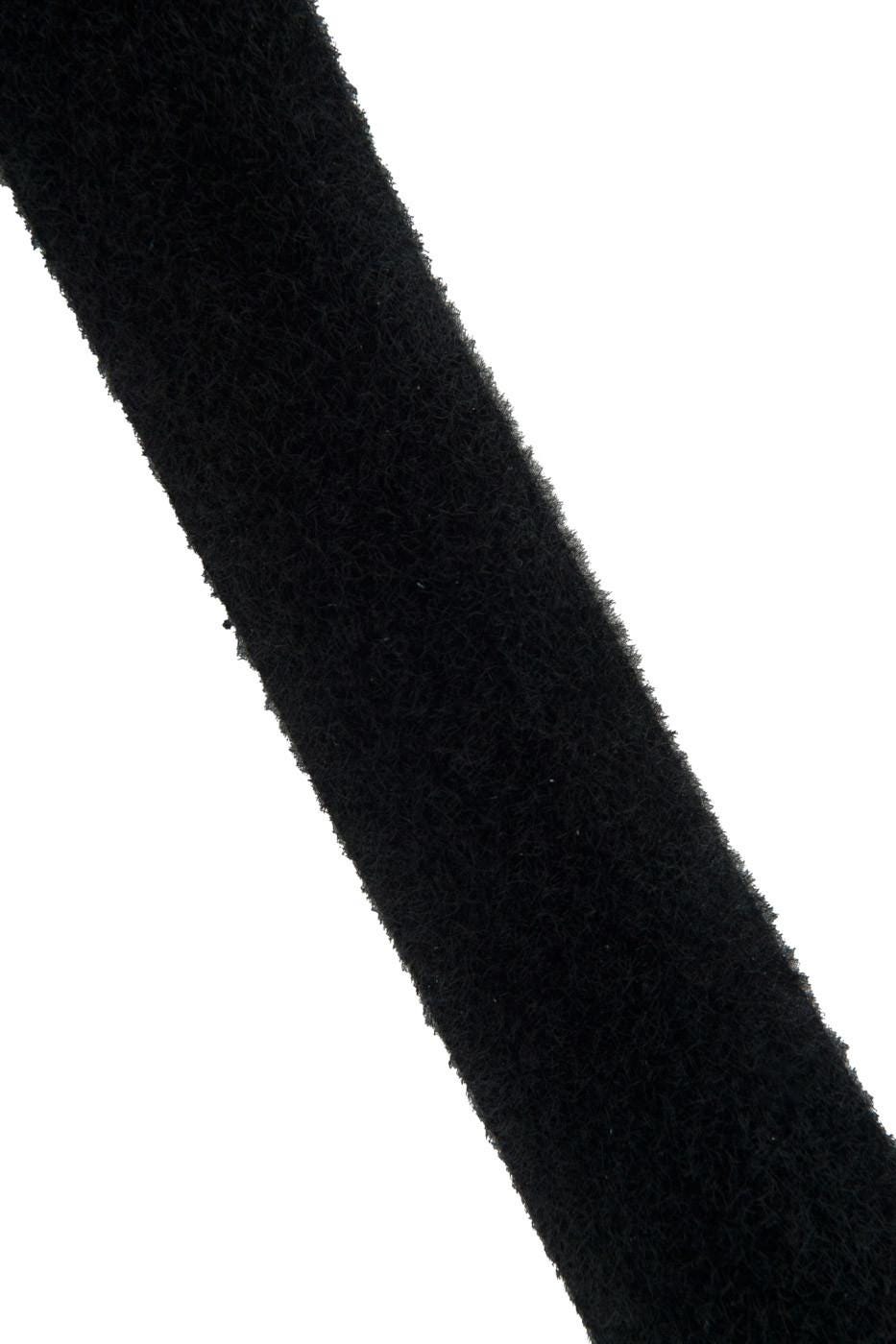 Black leather skin matched to FABRIC, soft shaded HAIRY material for crafters B19131-TB La Garzarara