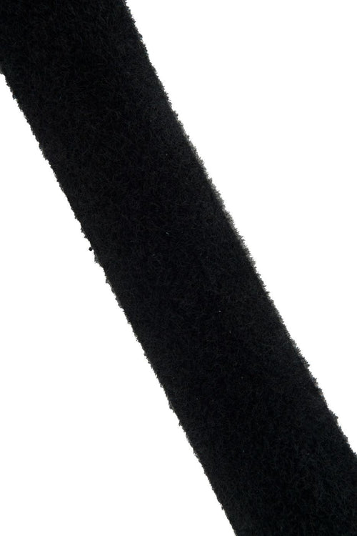 Black leather skin matched to FABRIC, soft shaded HAIRY material for crafters B19131-TB La Garzarara