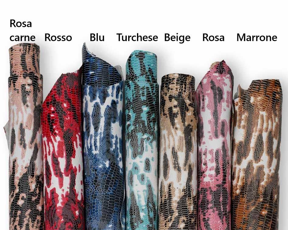 Lizard Print Leather skins,| Italian Embossed reptle hides, colorful Full Hides Available B19146-ST La Garzarara
