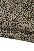 LEOPARD textured leather skin, ANIMAL printed suede goatskin, black cheetah pattern on milk white soft skin B19187-ST La Garzarara