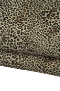 LEOPARD textured leather skin, ANIMAL printed suede goatskin, black cheetah pattern on milk white soft skin B19187-ST La Garzarara