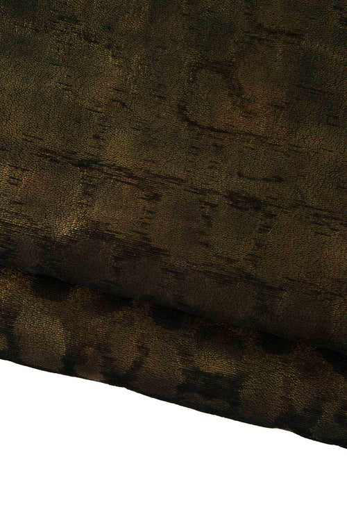 Bronze Laser Cut Leather Hide, Decorative Engraved Leather Skin, Genuine Fashion Leather for Bags and Leathercraft B19278-MT(st) LaGarzarara