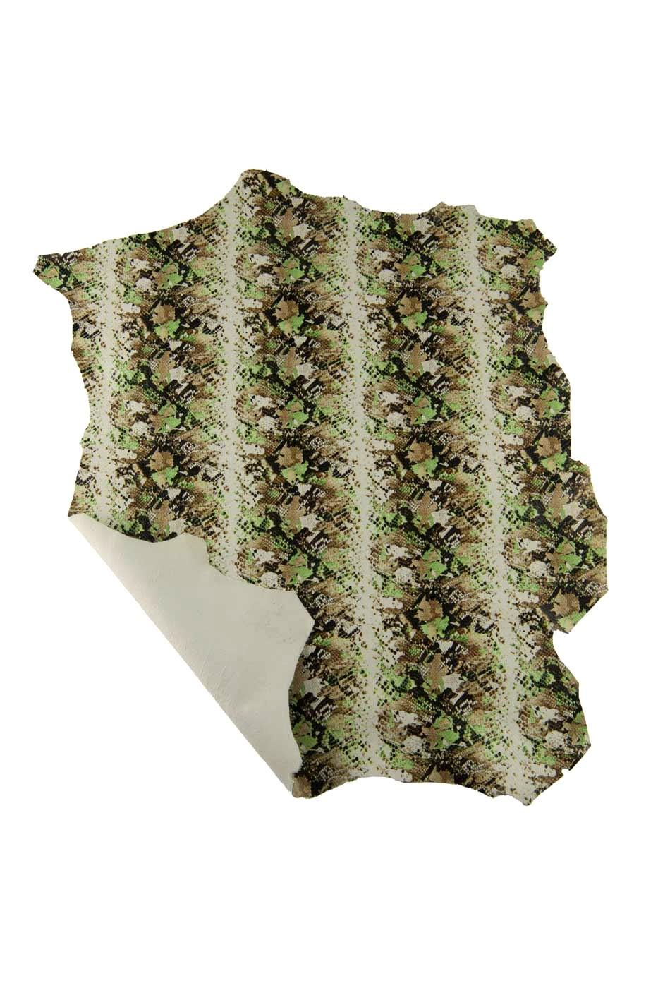 Python Style Leather Hide, Italian snakeskin for Bag Making, soft thin reptile B19282-ST La Garzarara