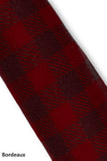 PLAID printed leather skin, taupe - bordeaux - red, GINGHAM pattern on matt soft suede goat hides for hobbyists B19137-ST La Garzarara