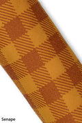 PLAID printed leather skin, mustard - dark blue - red, GINGHAM pattern on matt soft suede goat hides for hobbyists B19139-ST La Garzarara
