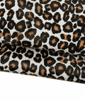 White LEOPARD hair on leather hide, cheetah textured PONY calfskin, animal printed cowhide for crafting B18573-CV La Garzarara