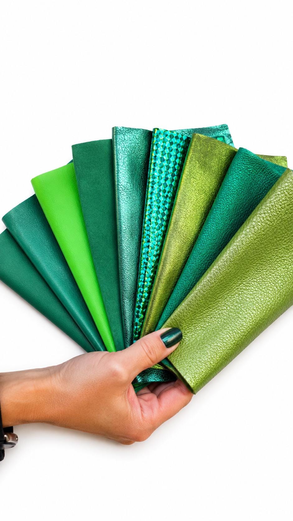 Green Leather Remnants, Sage Emerald and Olive Scraps, Premium Textured Offcuts for Fashion Accessories 6x5"/15x12 cm 10x8"/25x20 PREMIUM2