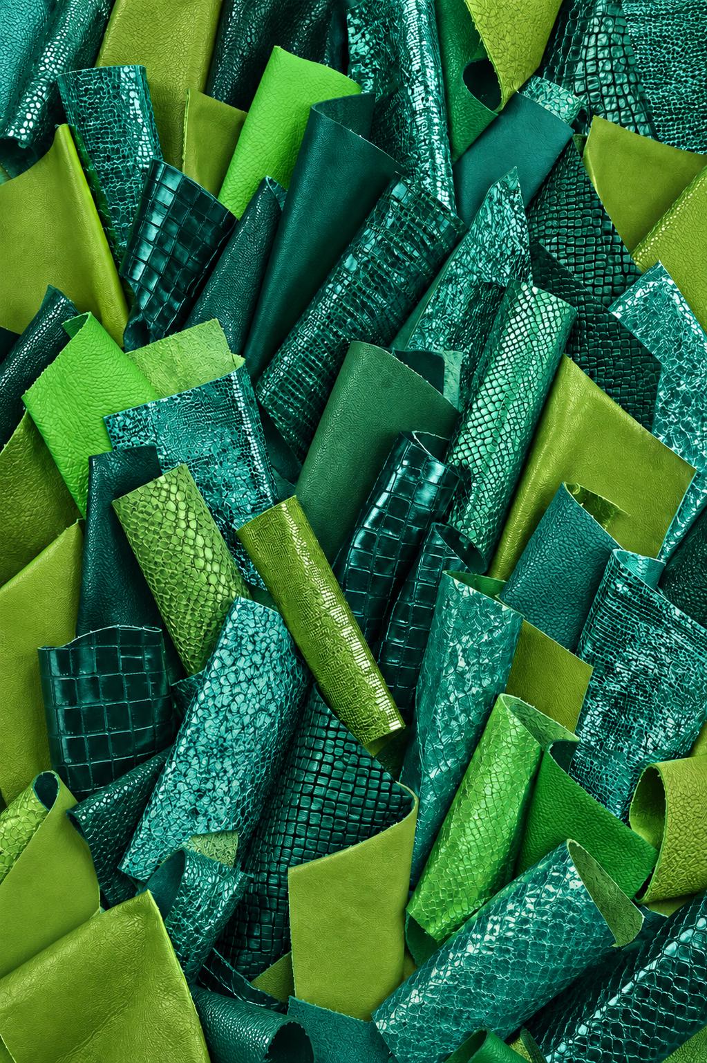 Green Leather Remnants, Sage Emerald and Olive Scraps, Premium Textured Offcuts for Fashion Accessories 6x5"/15x12 cm 10x8"/25x20 PREMIUM2
