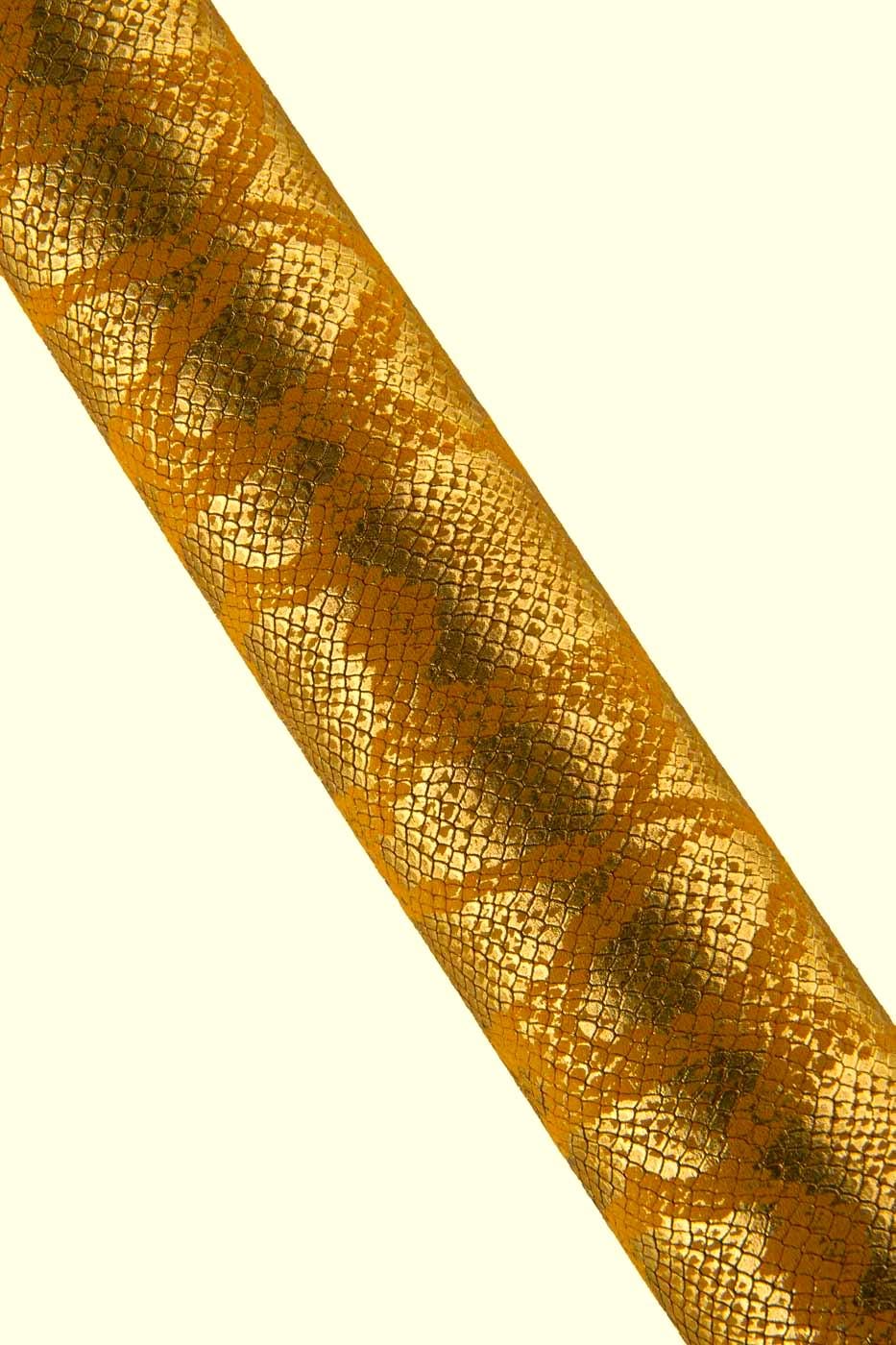 Gold Snakeskin leather, SNAKE printed soft skin, golden python leather for hobbyists, soft snake on goat B19280-MT(st) La Garzarara