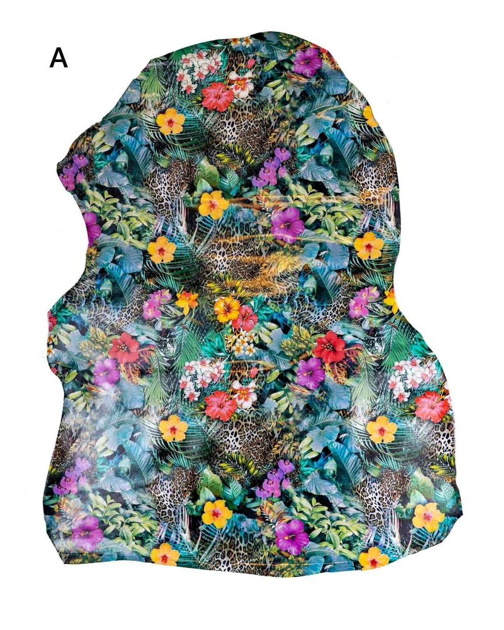 TROPICAL multicolor floral leopard skins, abstract JUNGLE pattern, printed patent calfskin, soft hides B18988-MT(st) La Garzarara