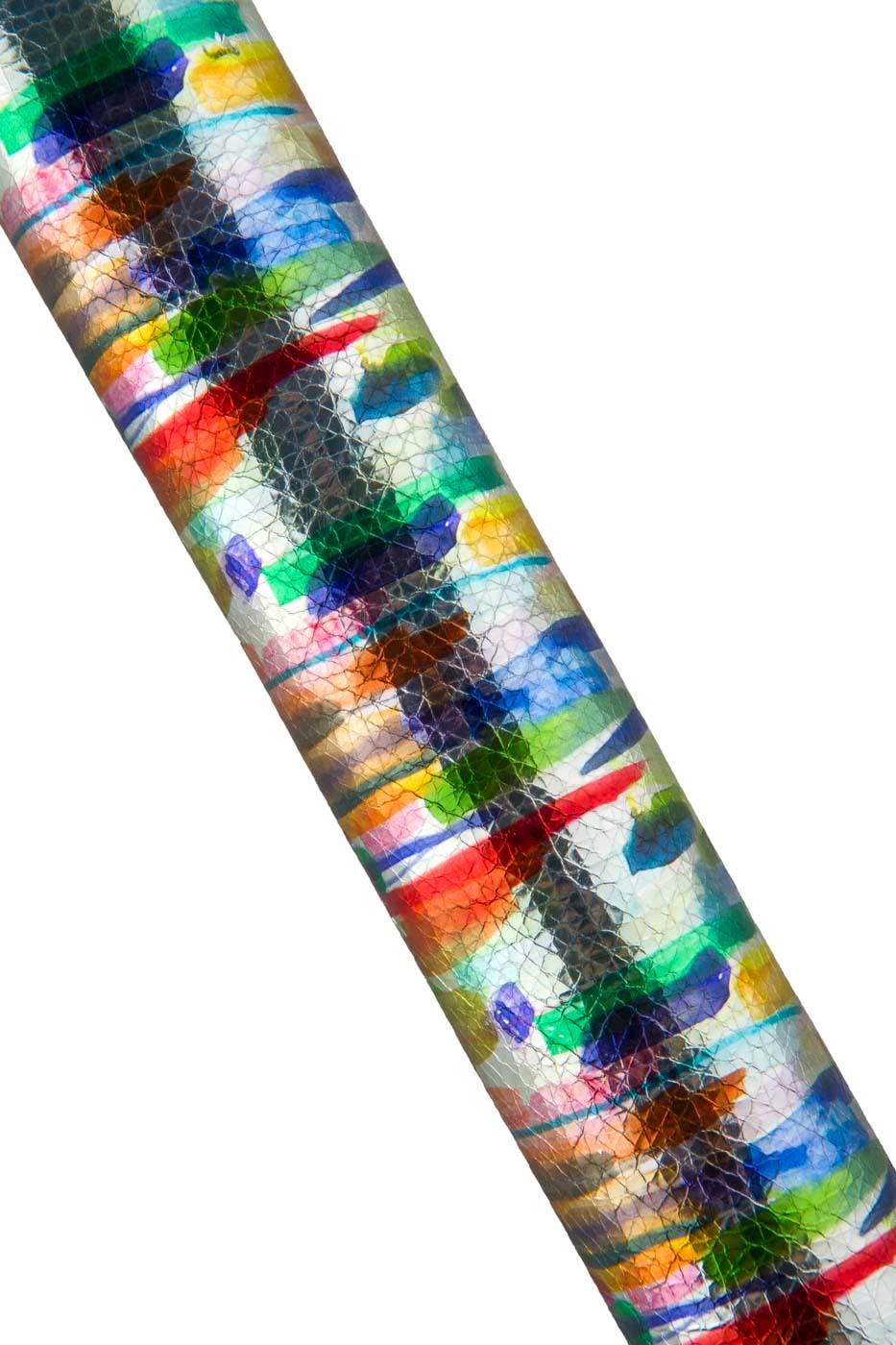 Multicolor BRUSH STROKE textured goatskin, colorful painte effect dessigner leather skin B19189-MT(st) LaGarzarara