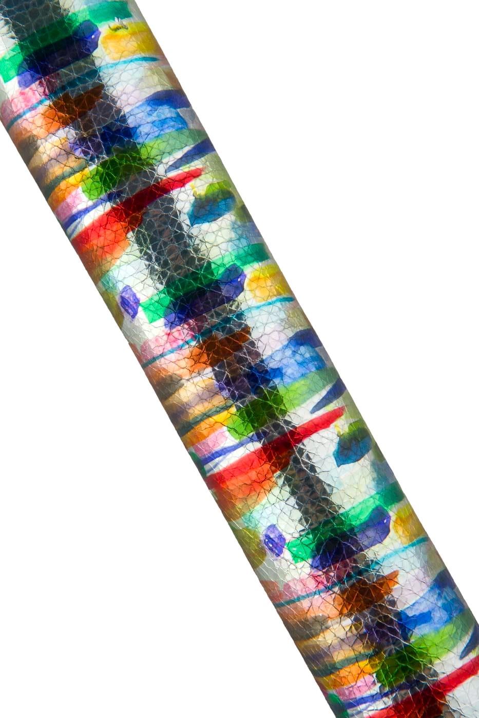 Multicolor BRUSH STROKE textured goatskin, colorful painte effect dessigner leather skin B19189-MT(st) LaGarzarara