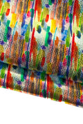 Multicolor BRUSH STROKE textured goatskin, colorful painte effect dessigner leather skin B19189-MT(st) LaGarzarara