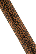 Brown spotted leather skin, orange/black LEOPARD textured soft suede animal print goatskin for diy projects B19185-ST La Garzarara