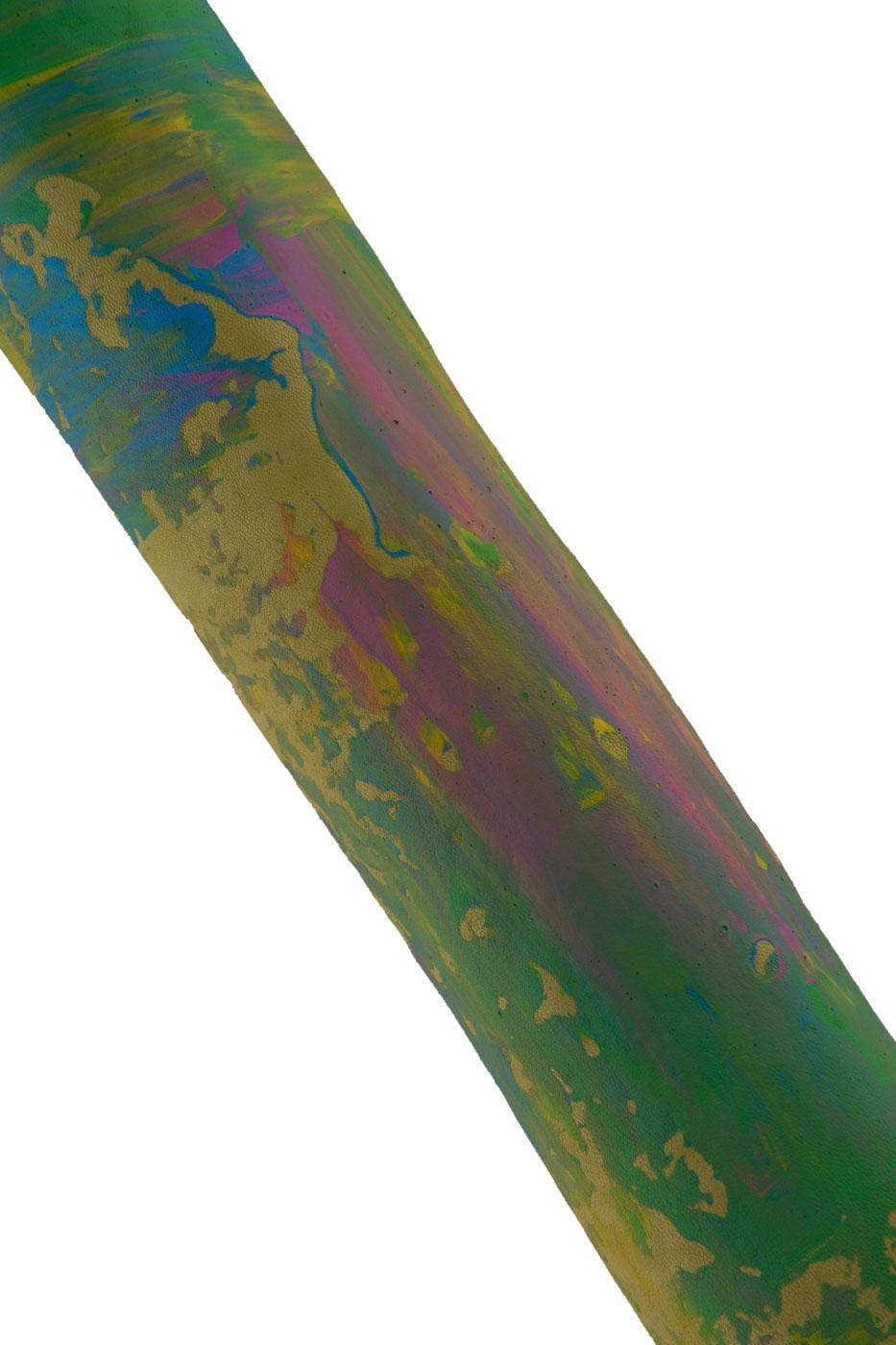 PAINTED leather skin, MULTICOLOR textured goatskin, unique soft brush stroke print on hide, for diy projects B19035-DM La Garzarara