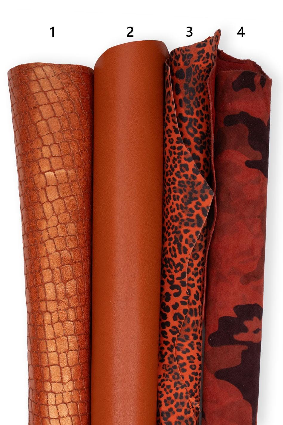 Printed leather hides, leopard camo coccodrille geometric metallic, abstract, full hides available, goatskins B19236-ST La Garzarara