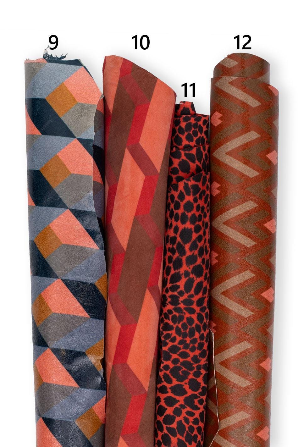 Printed leather hides, leopard camo coccodrille geometric metallic, abstract, full hides available, goatskins B19236-ST La Garzarara