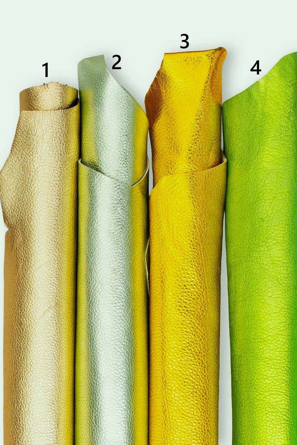 Bright metallic leather hides, colorful pebble goatskins, full hides available, soft laminated skins for DIY projects B19226-MT La Garzarara
