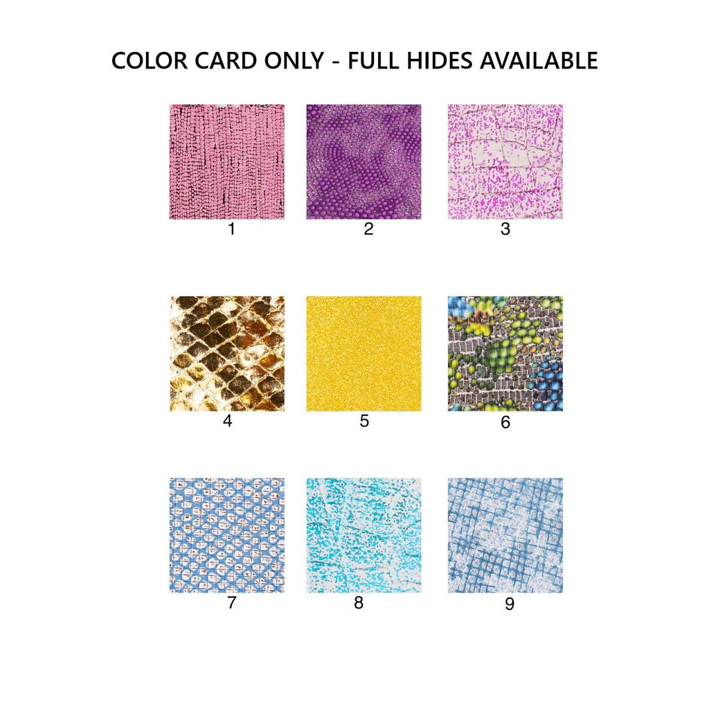 Printed leather hides, python coccodrille geometric metallic, abstract, full hides available, goatskins B19237-MT(ST) La Garzarara