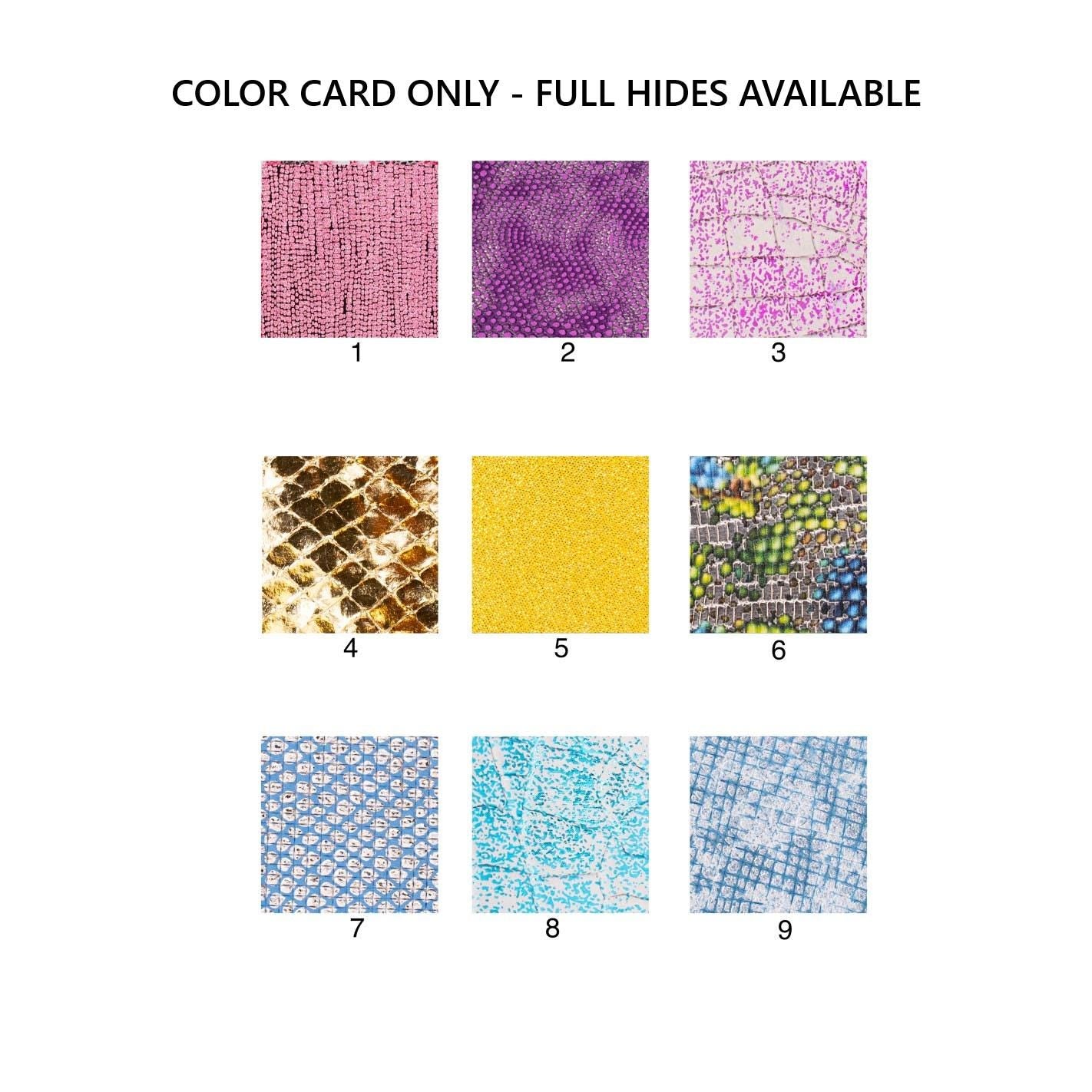Printed leather hides, python coccodrille geometric metallic, abstract, full hides available, goatskins B19237-MT(ST) La Garzarara