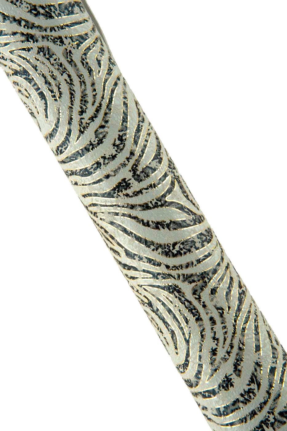 METALLIC ZEBRA textured leather skin, animal printed suede goatskin, soft sparkle material for diy projects B19193-MT(st) La Garzarara