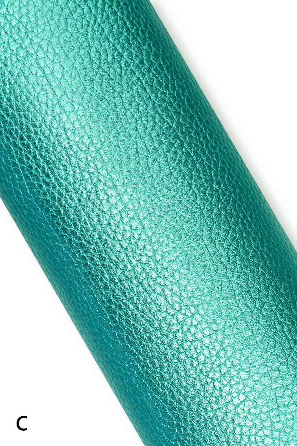 Metallic Pebbled Leather, Pearl Finish Genuine Leather Hide, Blue, Lilac, Aqua, Teal & Purple skin B19229-MT La Garzarara
