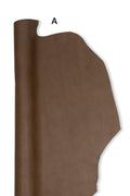 Fine GRAIN leather hide, brown, mustard yellow soft matt pebbled cowhide leather, quality skins for crafting B19255-TU La Garzarara