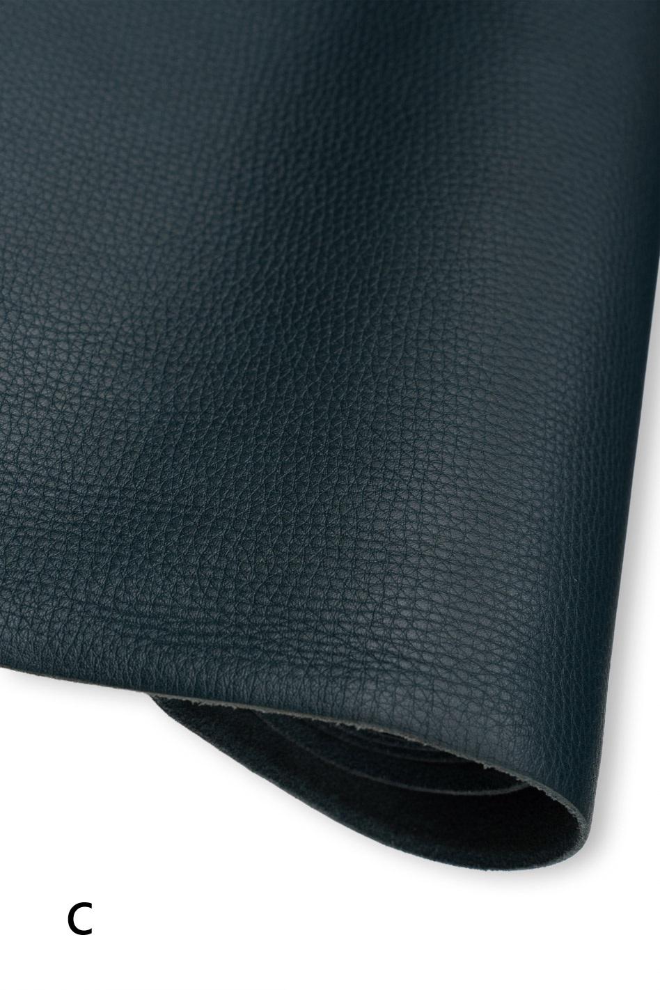 Fine Pebble GRAIN leather hides, petrolium green supple matt cowhide, natural fine grain calf skin for crafting B19246-TU La Garzarara