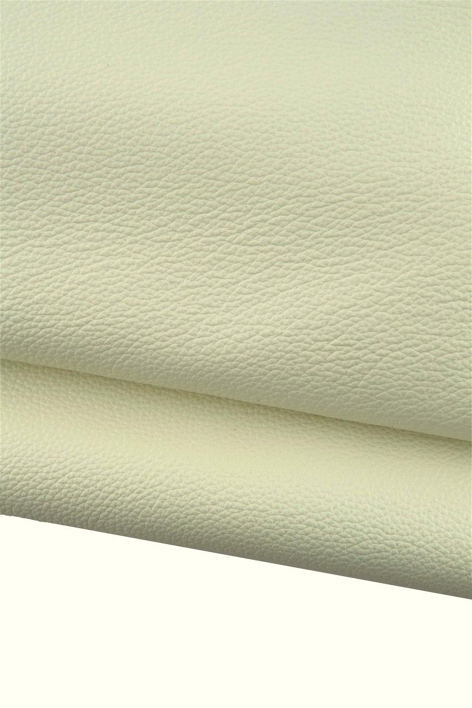 Cream white PEBBLE GRAIN printed calfskin, soft matt leather skin, sporty thick hide for crafters 1.4-1.6 mm B19221-TU La Garzarara
