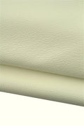 Cream white PEBBLE GRAIN printed calfskin, soft matt leather skin, sporty thick hide for crafters 1.4-1.6 mm B19221-TU La Garzarara