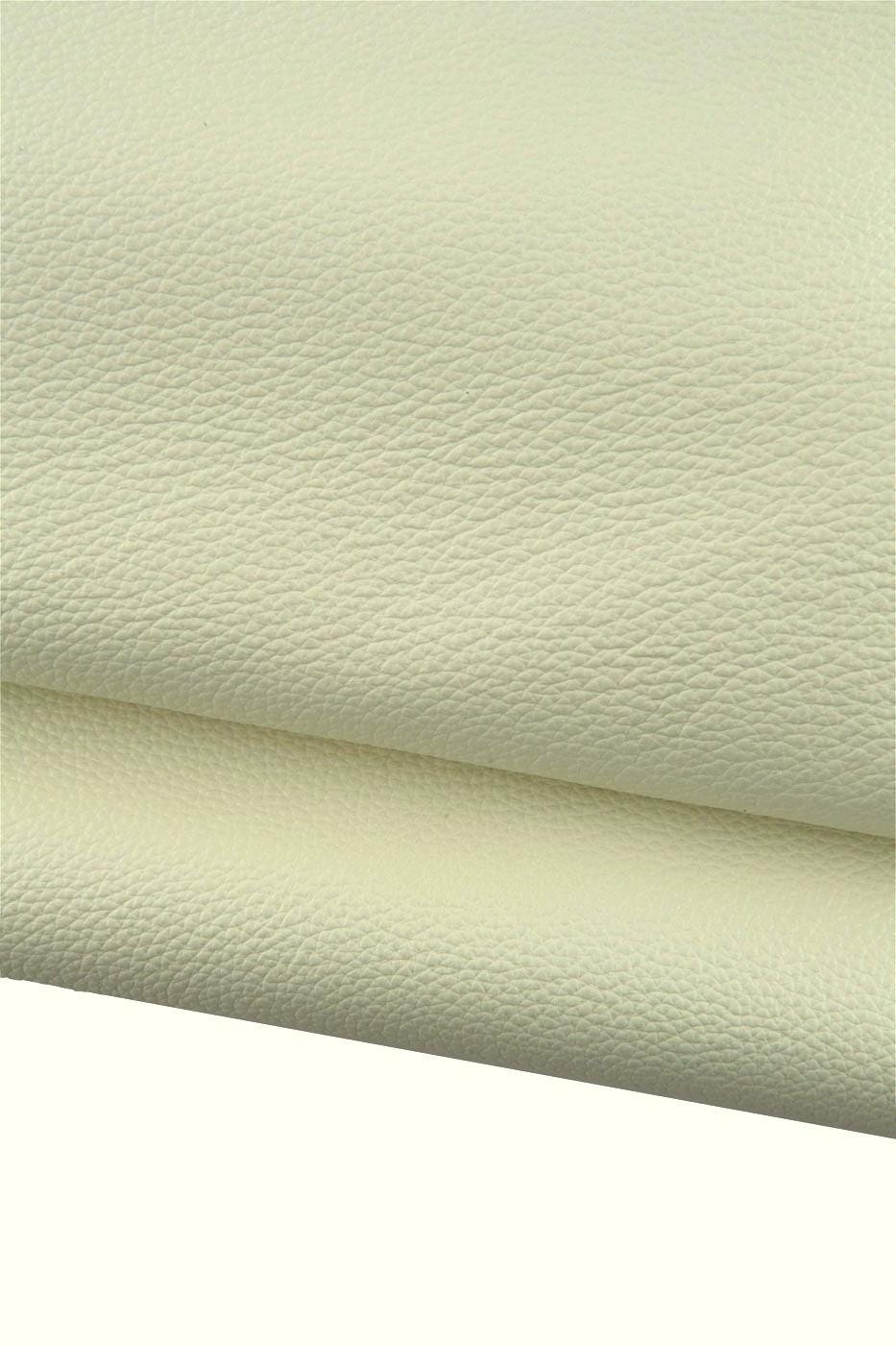 Cream white PEBBLE GRAIN printed calfskin, soft matt leather skin, sporty thick hide for crafters 1.4-1.6 mm B19221-TU La Garzarara